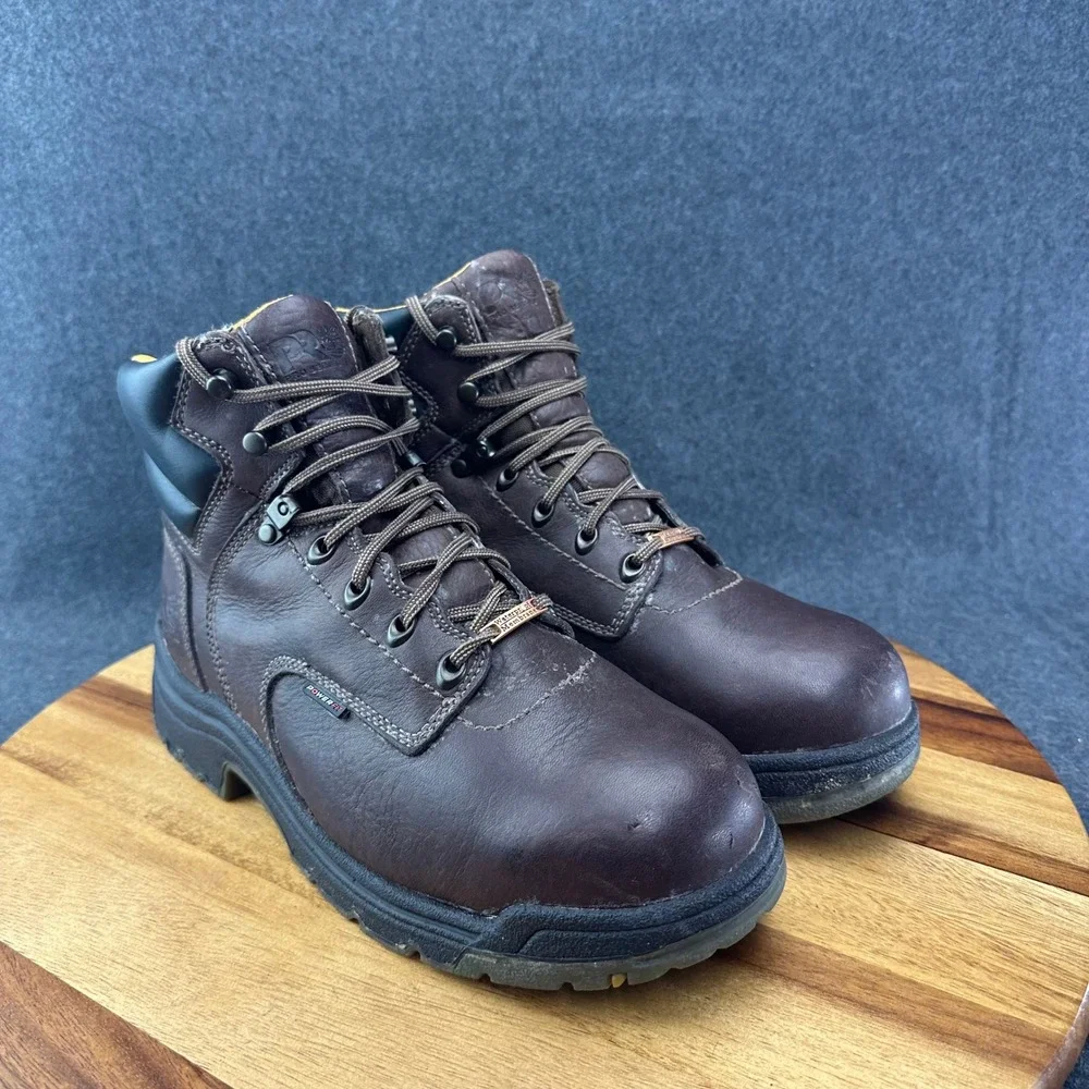 Timberland Pro Series 26078 Titan Brown Leather Steel Toe Work Boots Men's 9W